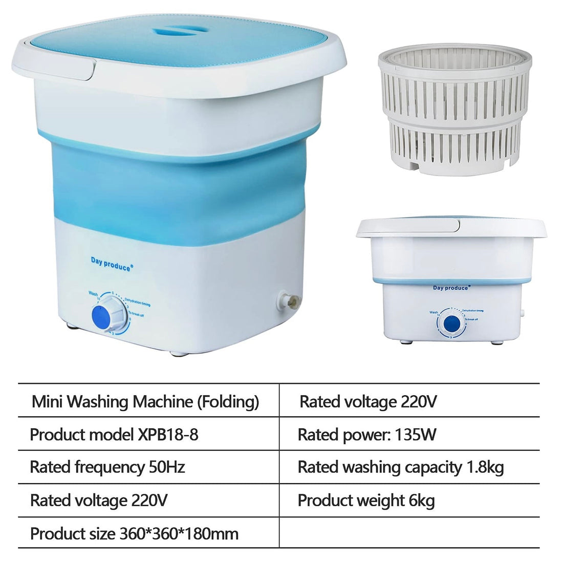 Foldable Mini Washing Machine With Dryer – Compact & Travel-Friendly